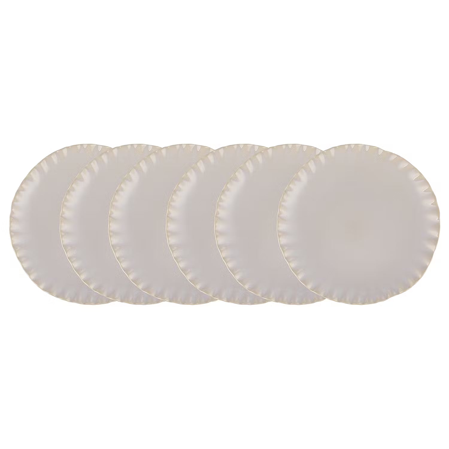 FLORENCE Teller 6er-Set - Steinzeug - Creme - Durchmesser: 23 cm
