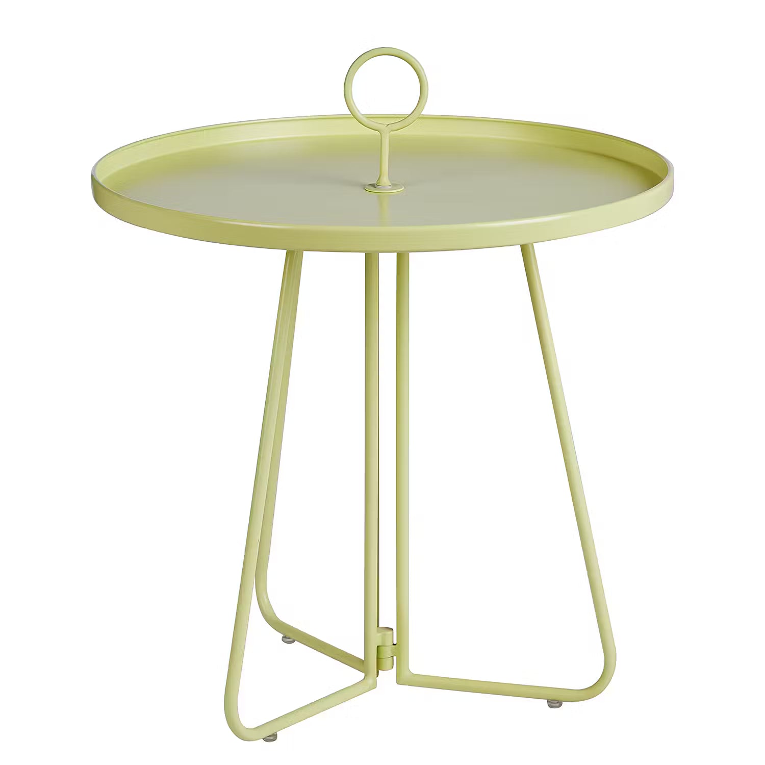 PORTER Beistelltisch mit Griff - Metall - Pastellgelb