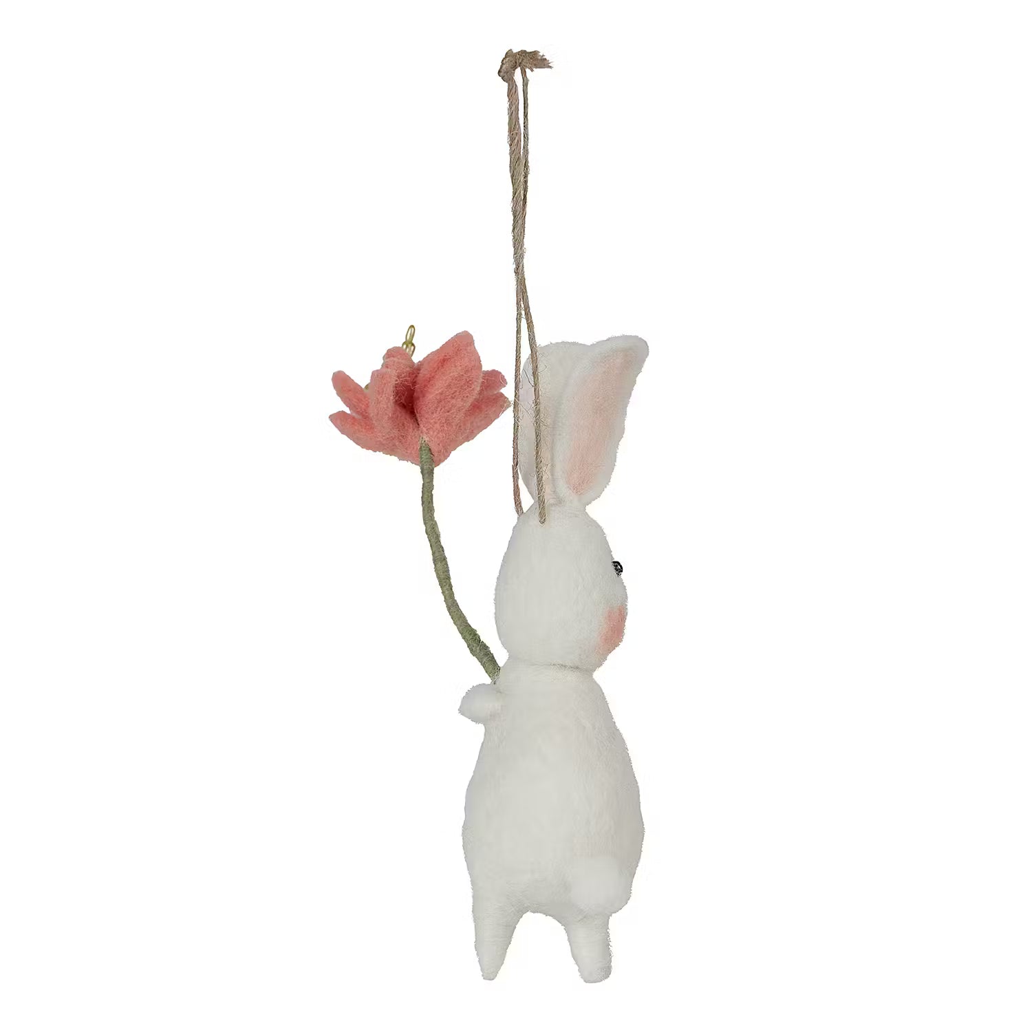Anhänger FUNKY FRIENDS Häschen mit Blume - Filz - Creme