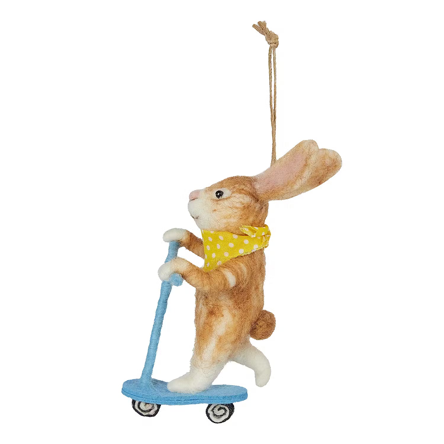 Anhänger FUNKY FRIENDS Häschen Scooter - Filz - Braun