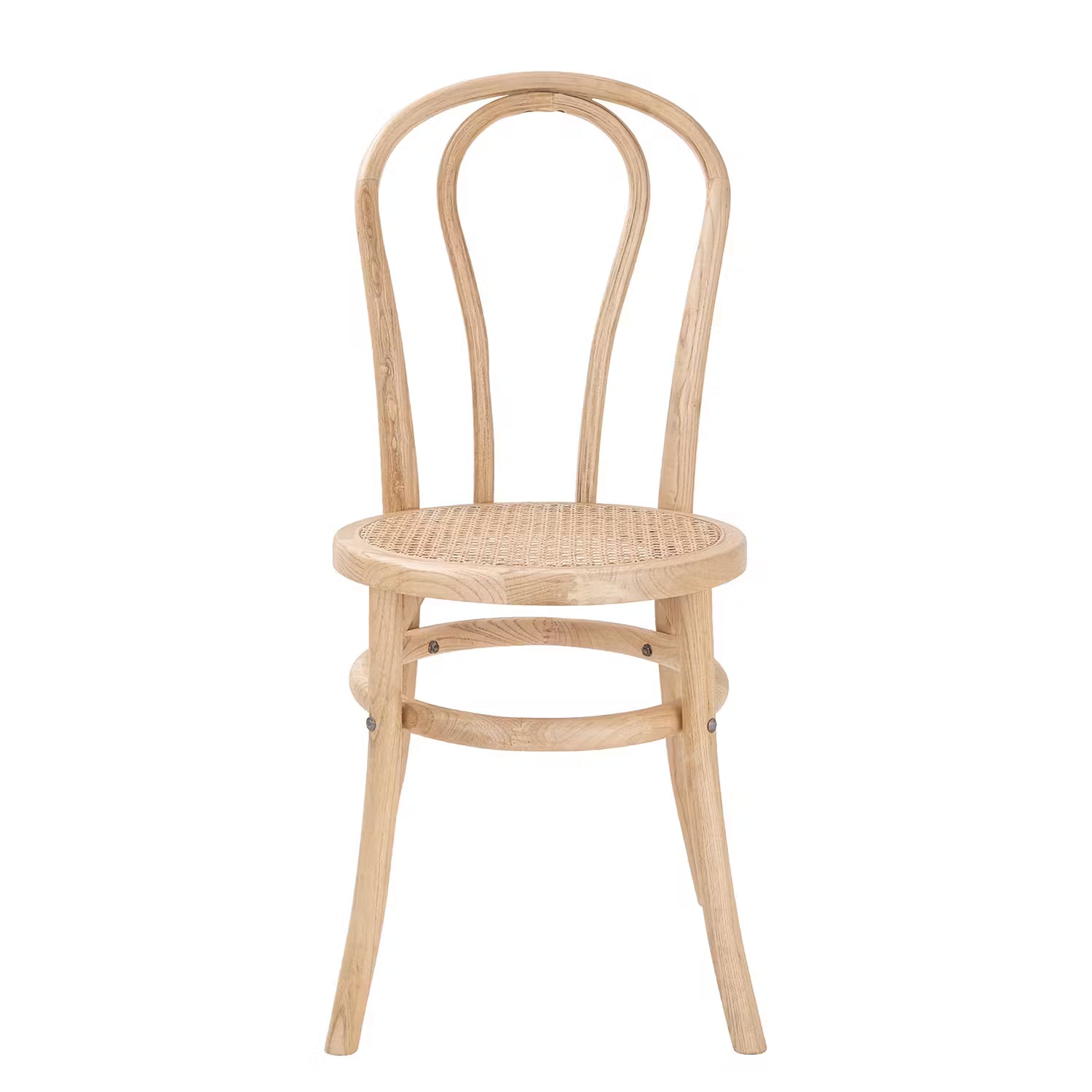 WIENER MELANGE Esszimmerstuhl 2er-Set - Ulmenholz / Rattan - Natur
