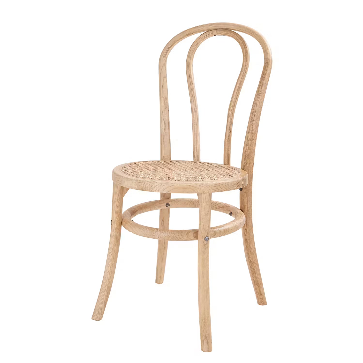 WIENER MELANGE Esszimmerstuhl 2er-Set - Ulmenholz / Rattan - Natur