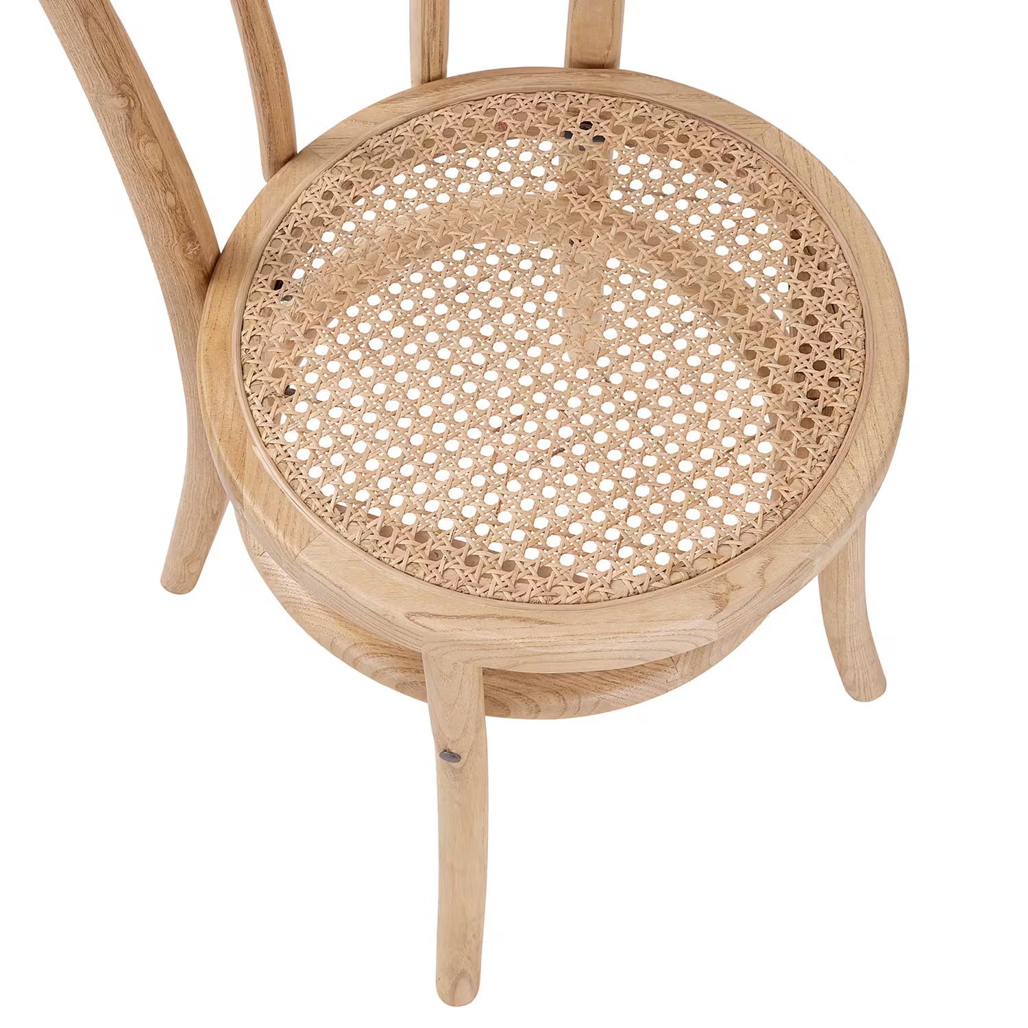 WIENER MELANGE Esszimmerstuhl 2er-Set - Ulmenholz / Rattan - Natur