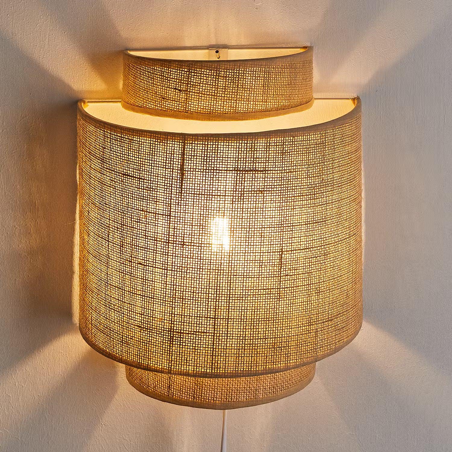 RAW LINEN Wandleuchte - Rattan - 1-falmmig