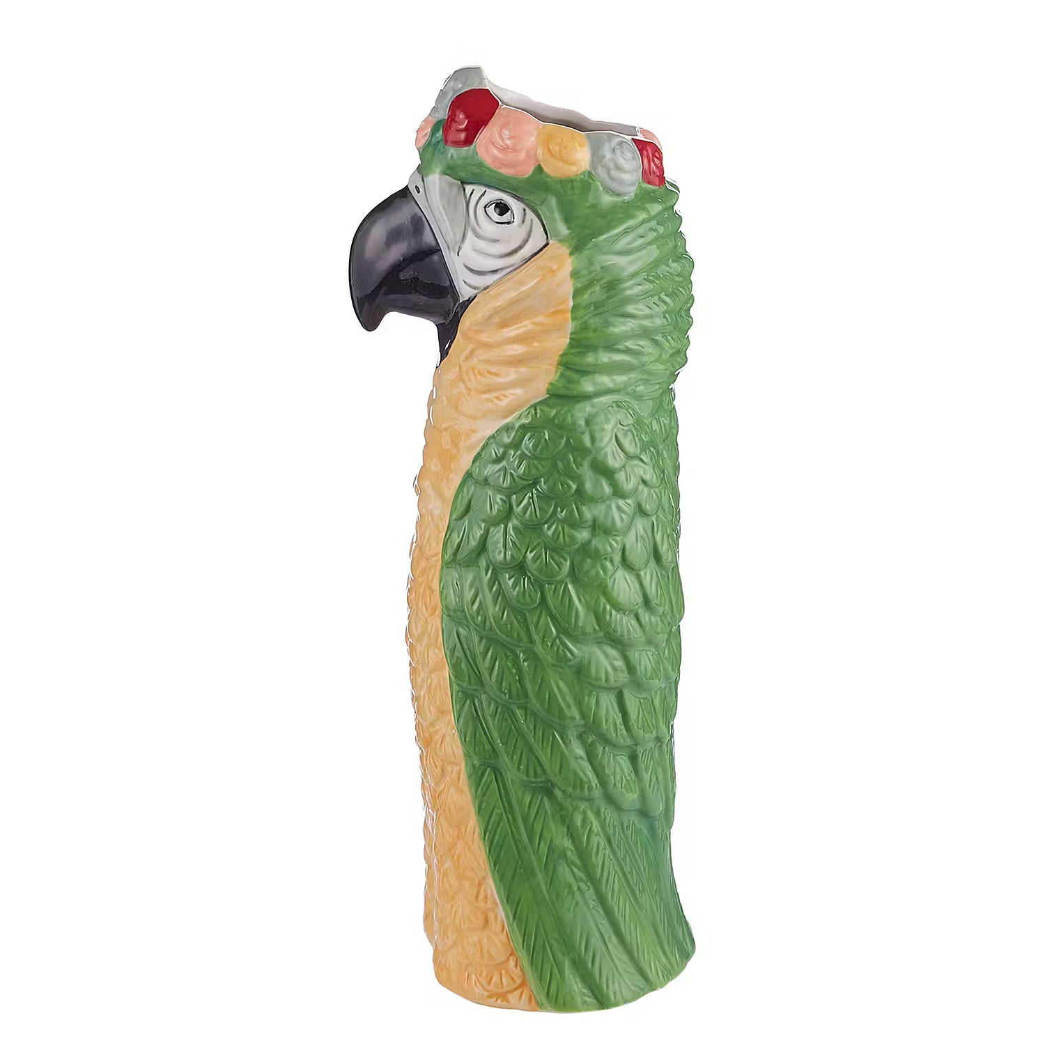LORA Vase Papagei - Steingut - Grün