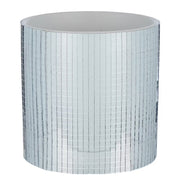 DISCO Blumentopf - Steingut / Glas - Silber - Höhe: 11 cm