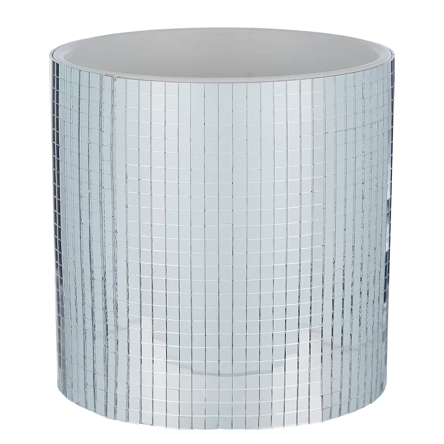 DISCO Blumentopf - Steingut / Glas - Silber - Höhe: 11 cm