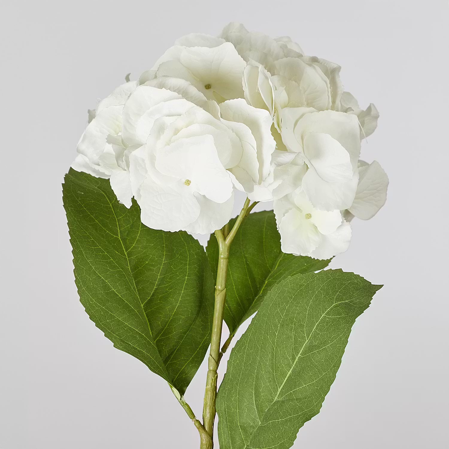 FLORISTA Kunstblume Hortensie - Polyester / Polyethylen / Draht - Weiß