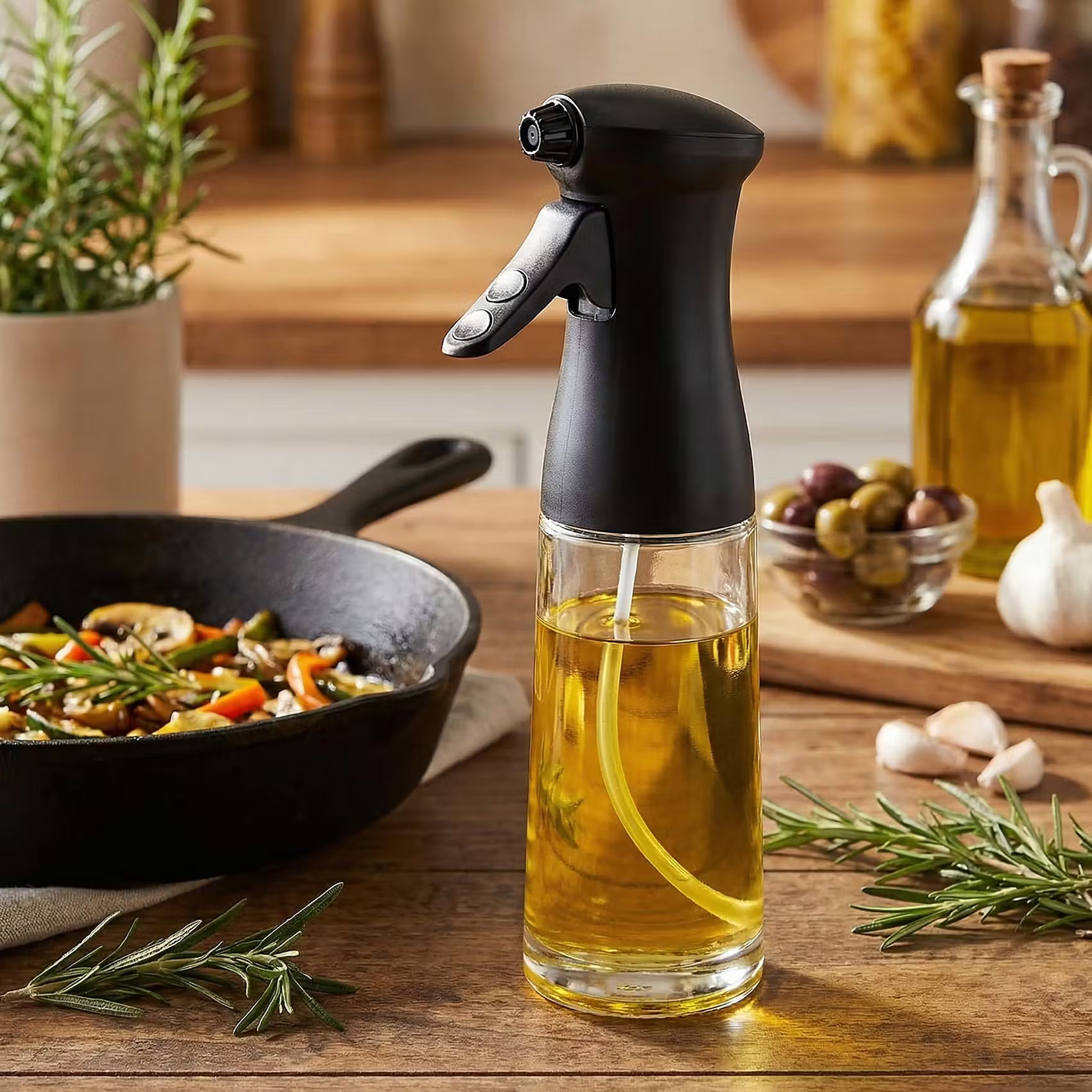 SPRAYER Öl-& Essig Sprühflasche - Glas / Polypropylen - Schwarz / Transparent