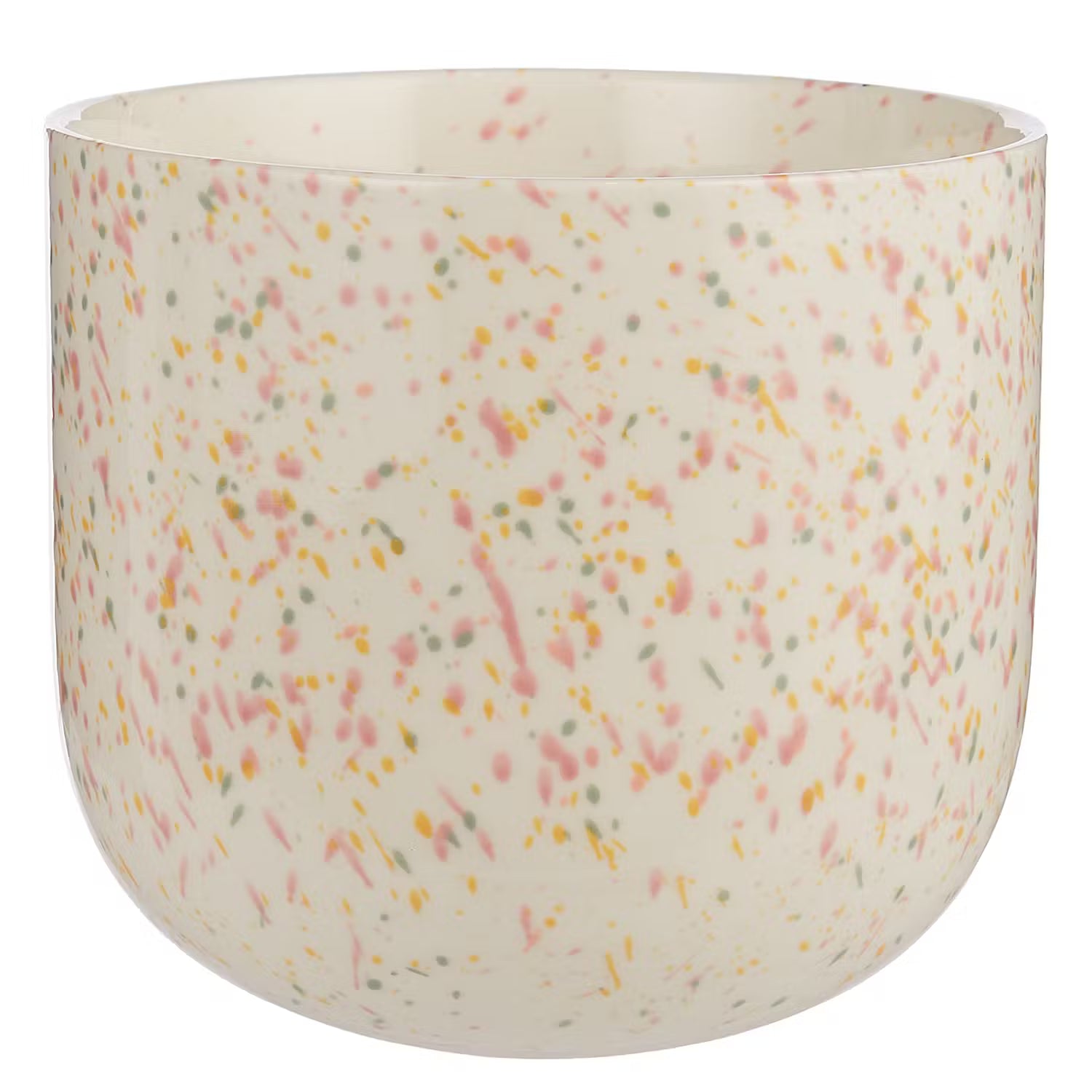 SPOT Blumenübertopf gesprenkelt - Steingut - Creme - 16 x 16 cm