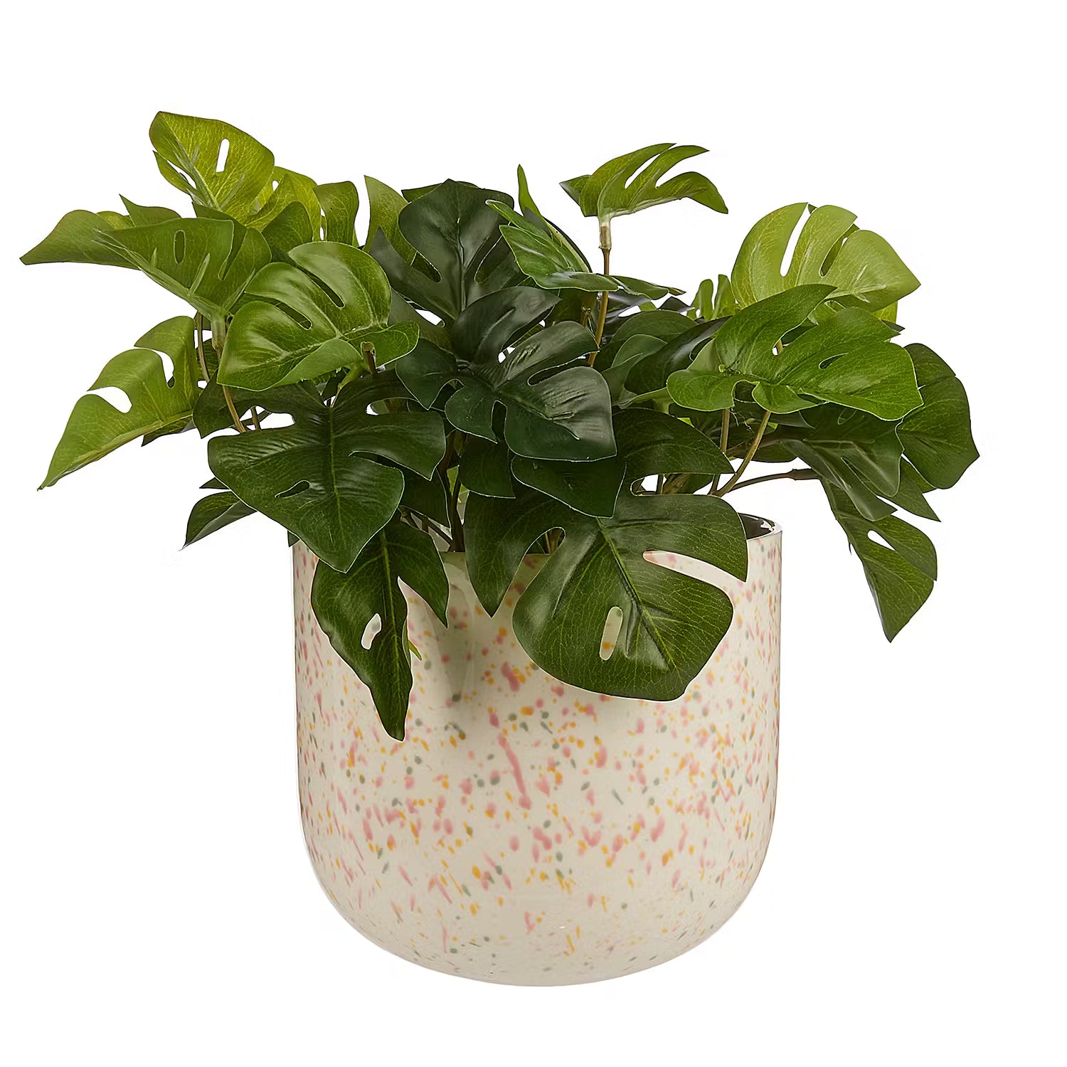SPOT Blumenübertopf gesprenkelt - Steingut - Creme - 16 x 16 cm