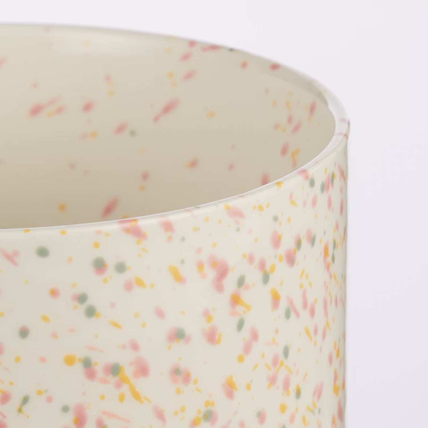 SPOT Blumenübertopf gesprenkelt - Steingut - Creme - 16 x 16 cm