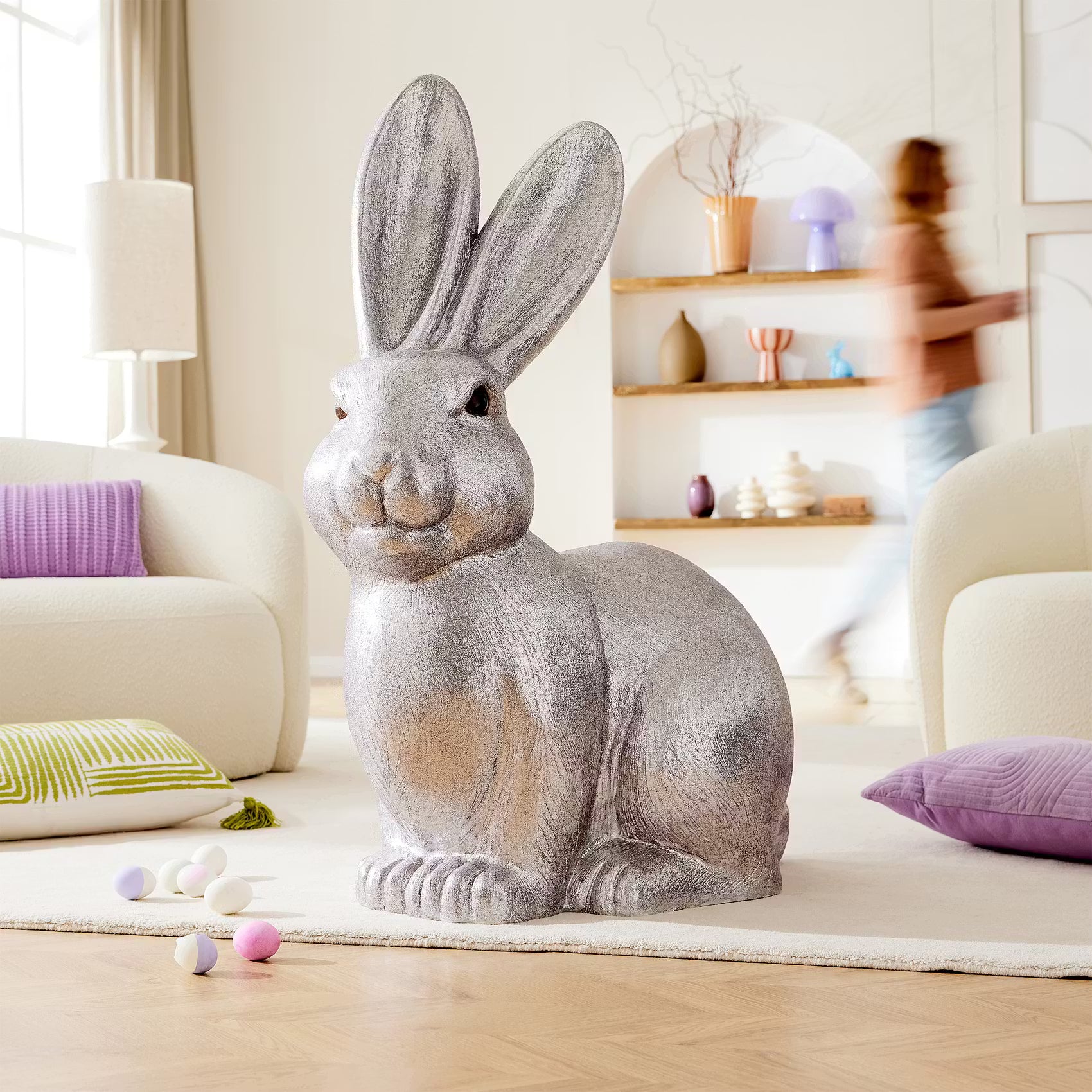 EASTER XXXL Deko-Hase - Magnesia - Silber