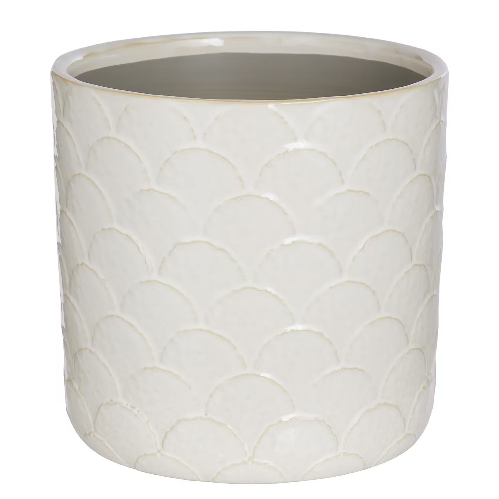 ARIA Blumenübertopf - Steingut - Creme