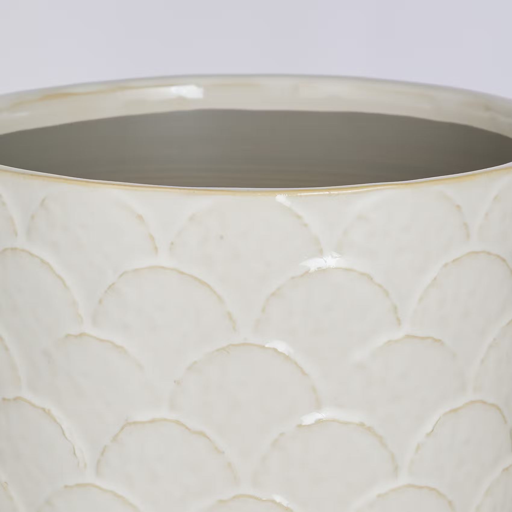ARIA Blumenübertopf - Steingut - Creme