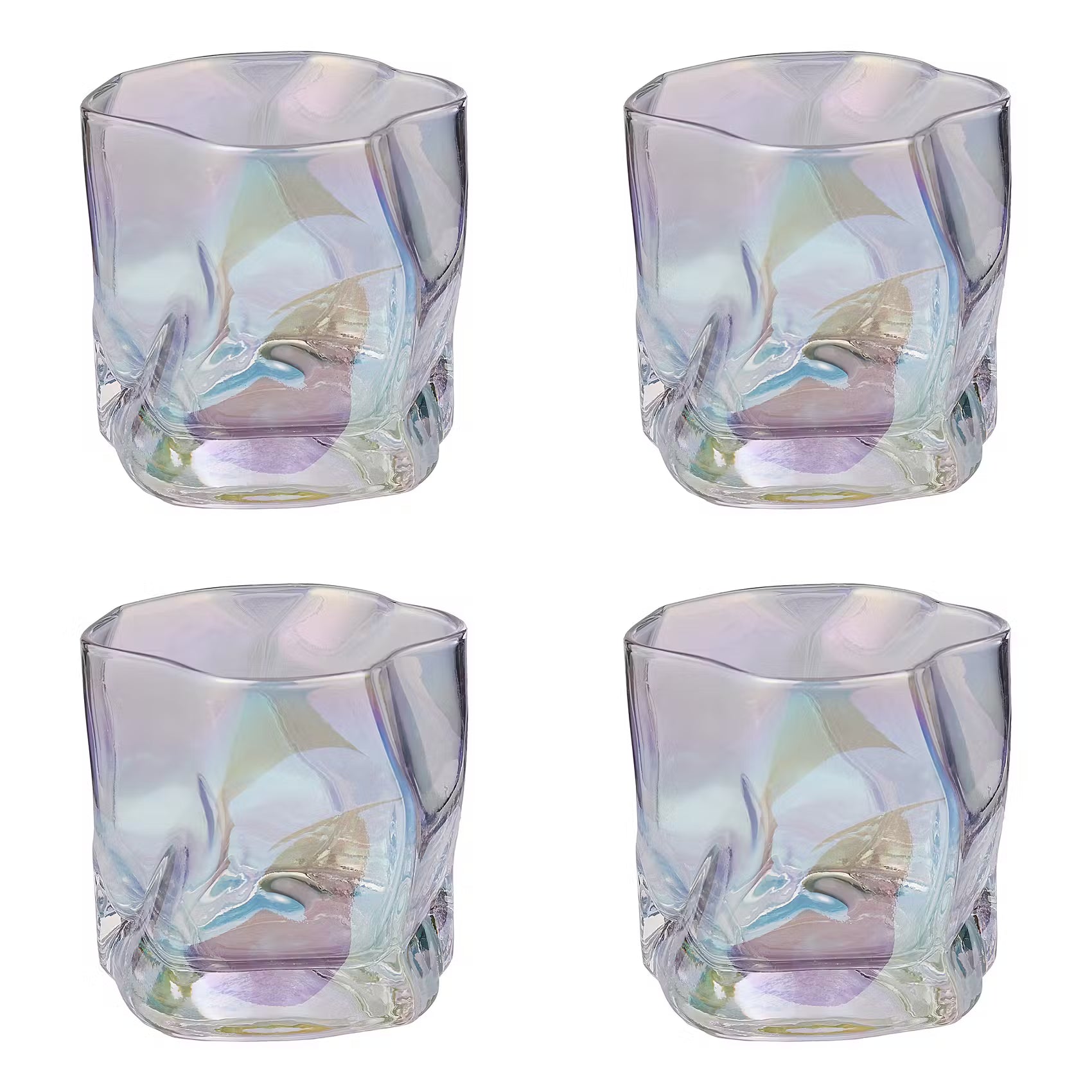 SQUEEZE Whiskeyglas Schimmernd 4er-Set - Glas -  Transparent
