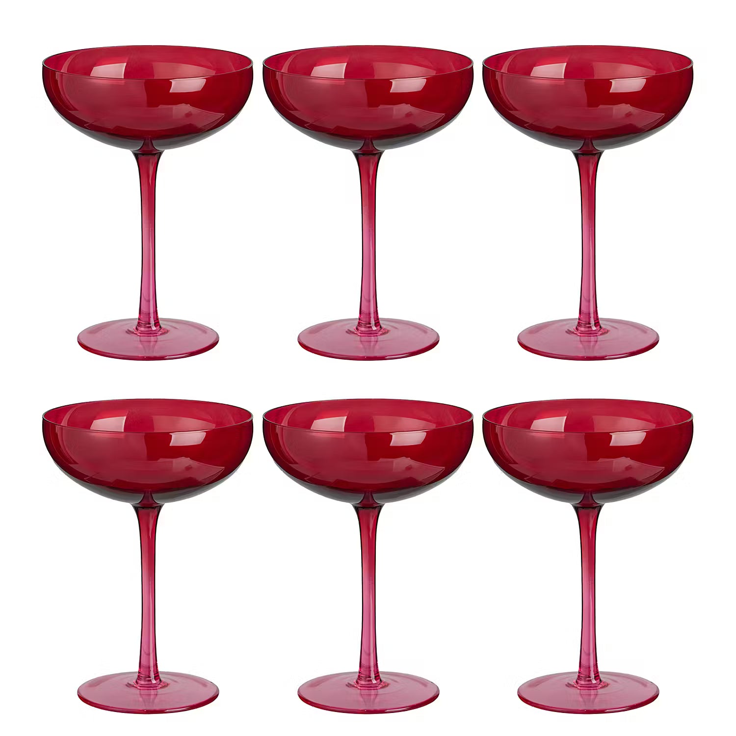 SICILIA Champagnerschale 6er-Set - Glas - Rot