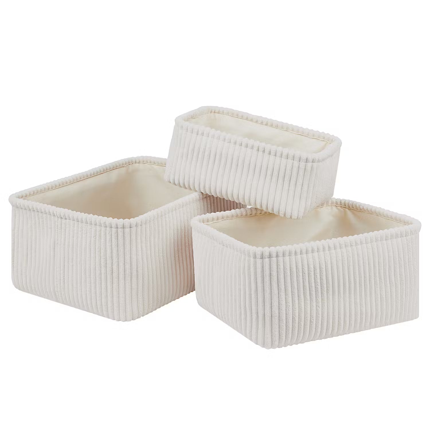 LORD OF CORD Korb 3-tlg. - Polyester - Beige