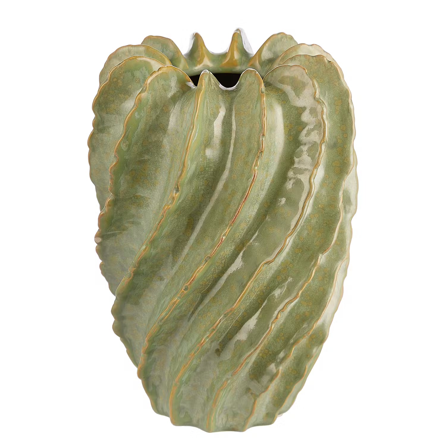ORGANIC Vase - Steingut - Pastellgrün
