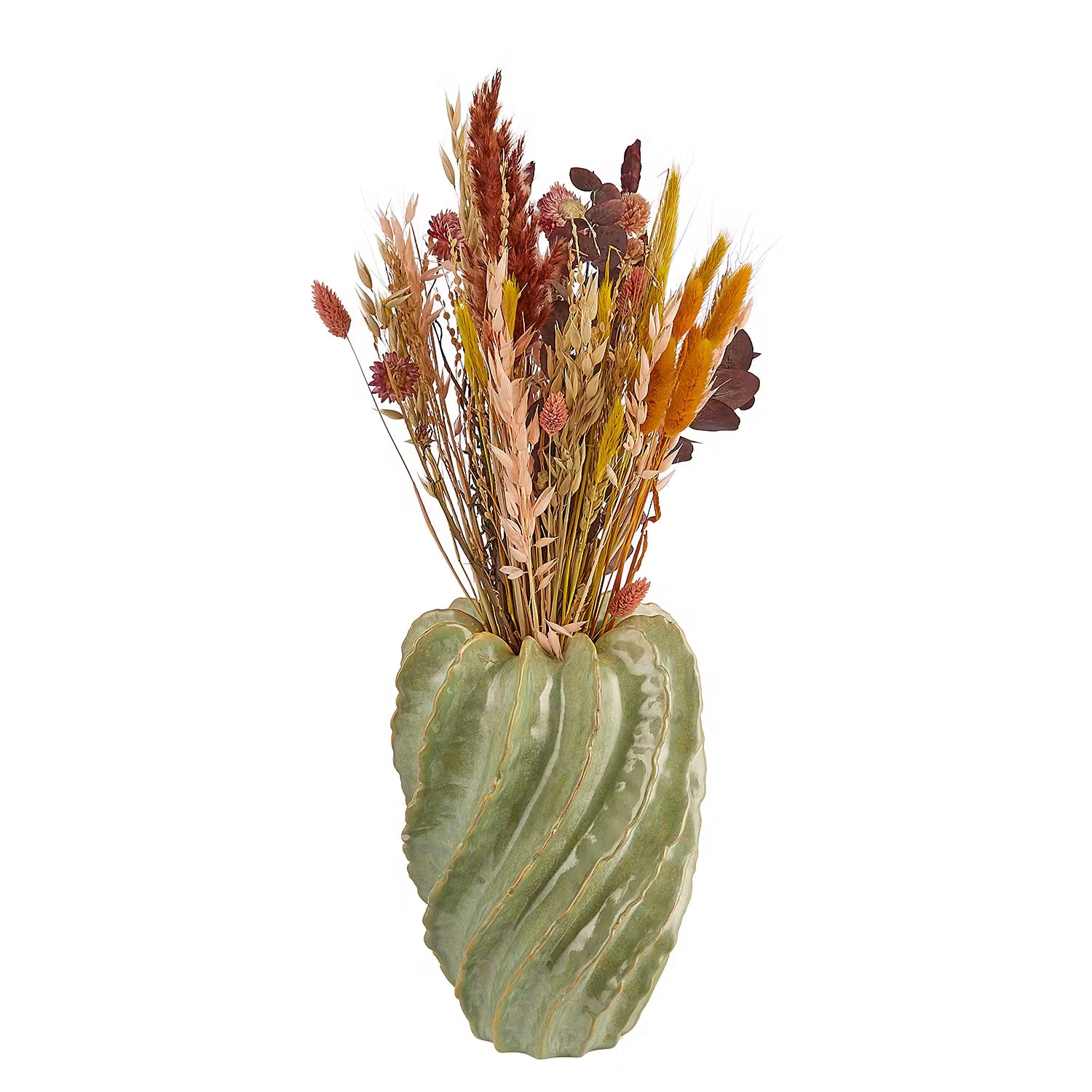 ORGANIC Vase - Steingut - Pastellgrün