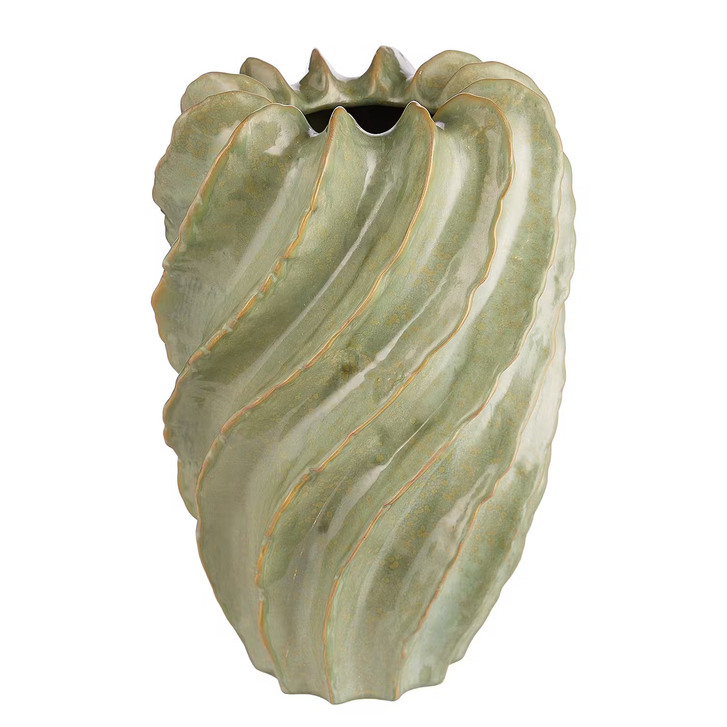 ORGANIC Vase - Steingut - Pastellgrün