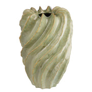ORGANIC Vase - Steingut - Pastellgrün