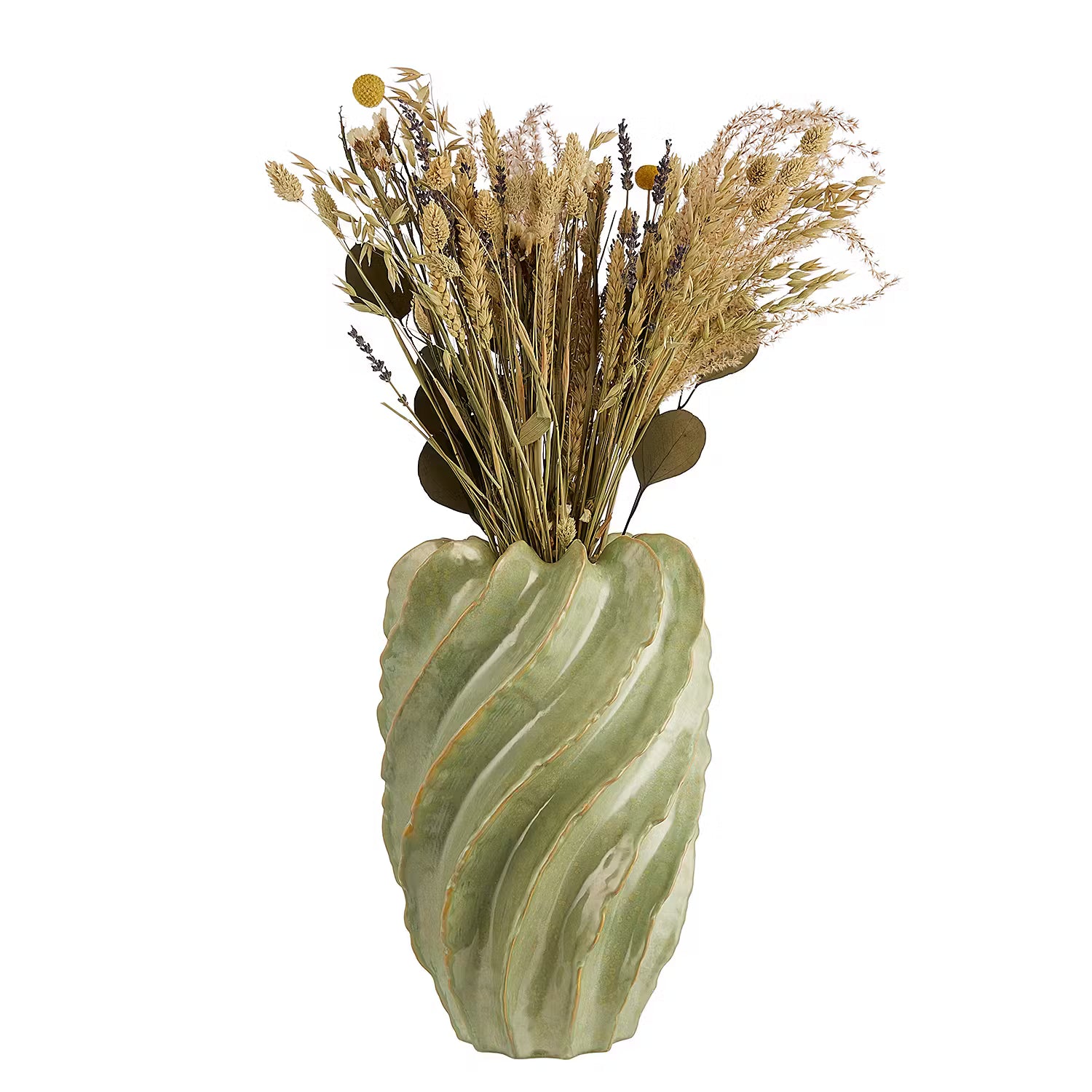 ORGANIC Vase - Steingut - Pastellgrün