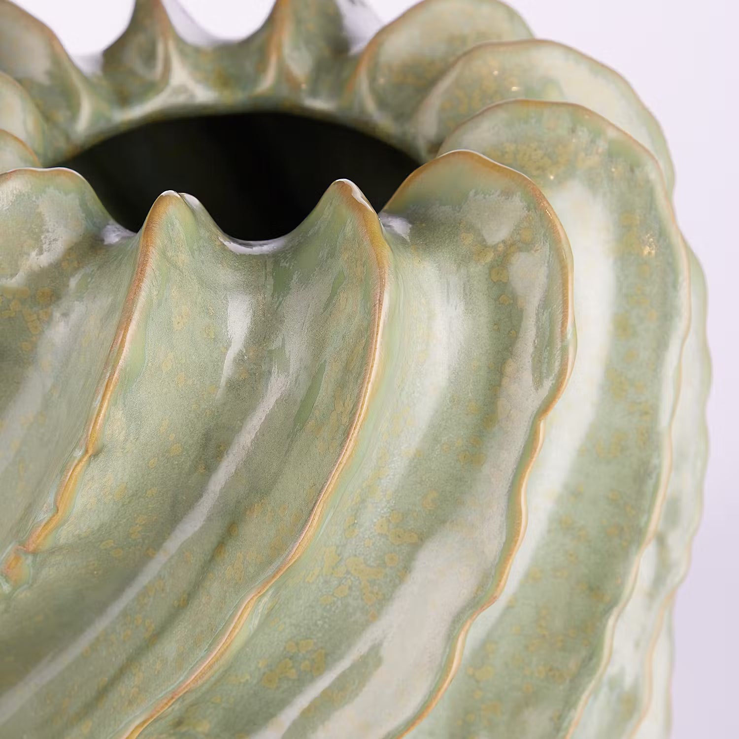 ORGANIC Vase - Steingut - Pastellgrün
