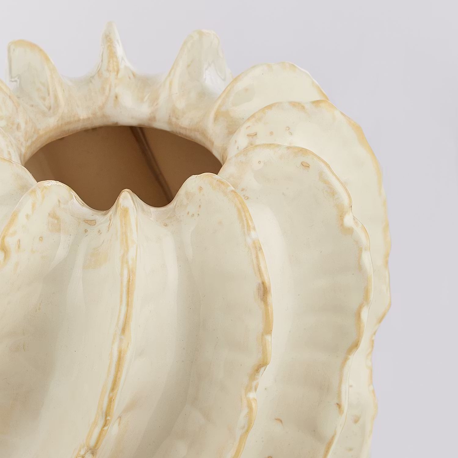 ORGANIC Vase - Steingut - Beige