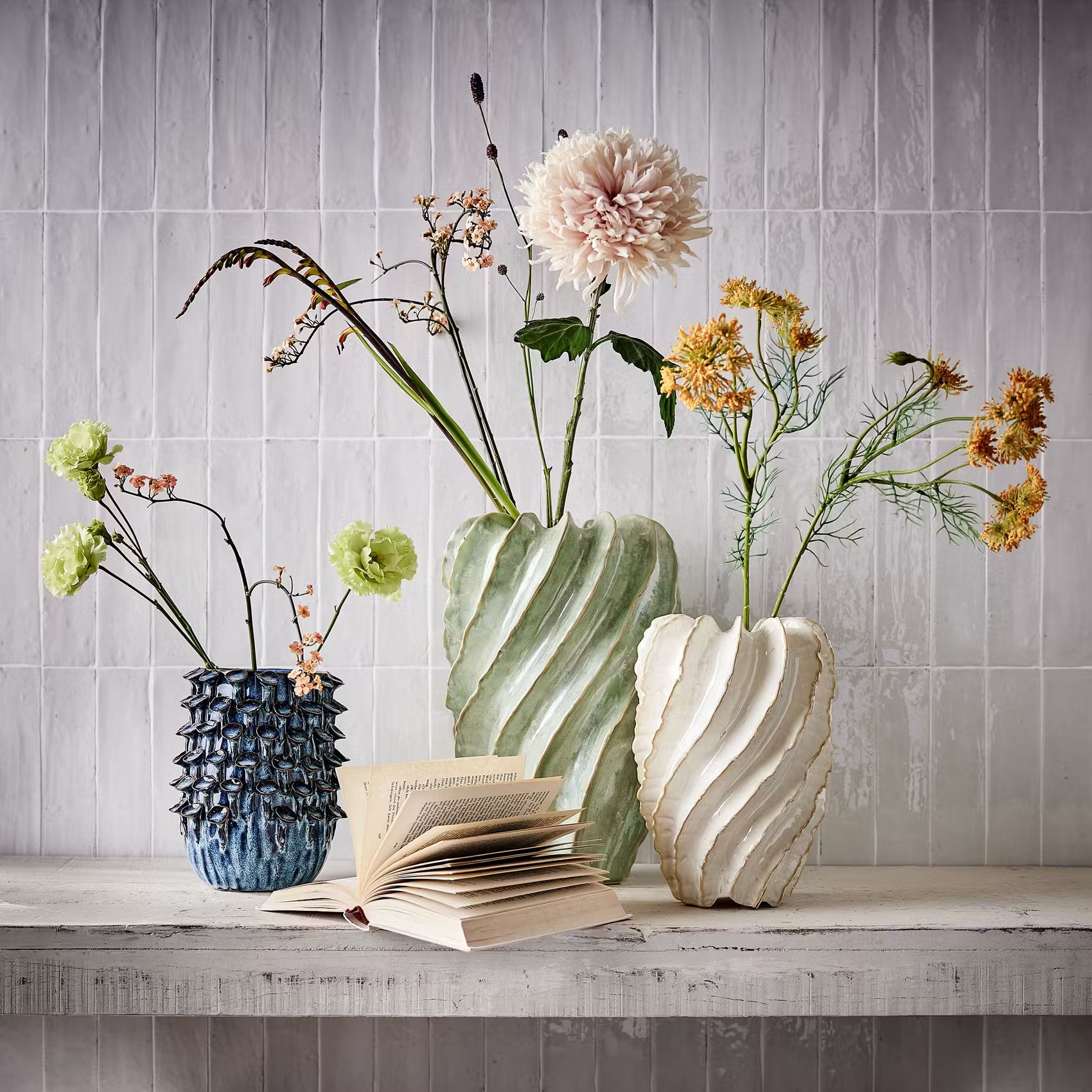 ORGANIC Vase - Steingut - Beige