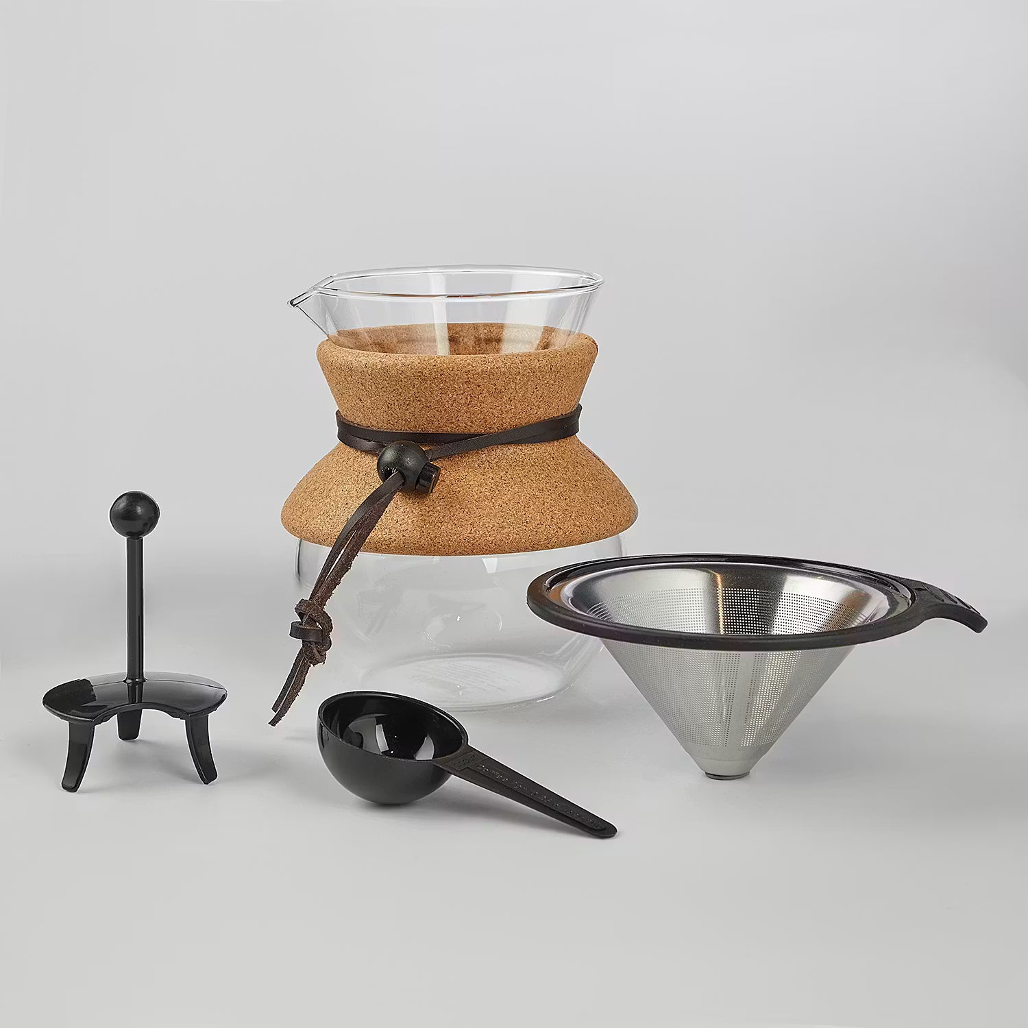 BODUM Kaffeebereiter - Borosilikatglas / Edelstahl / Silikon / Kunststoff - Fassungsvermögen: 0.5 L