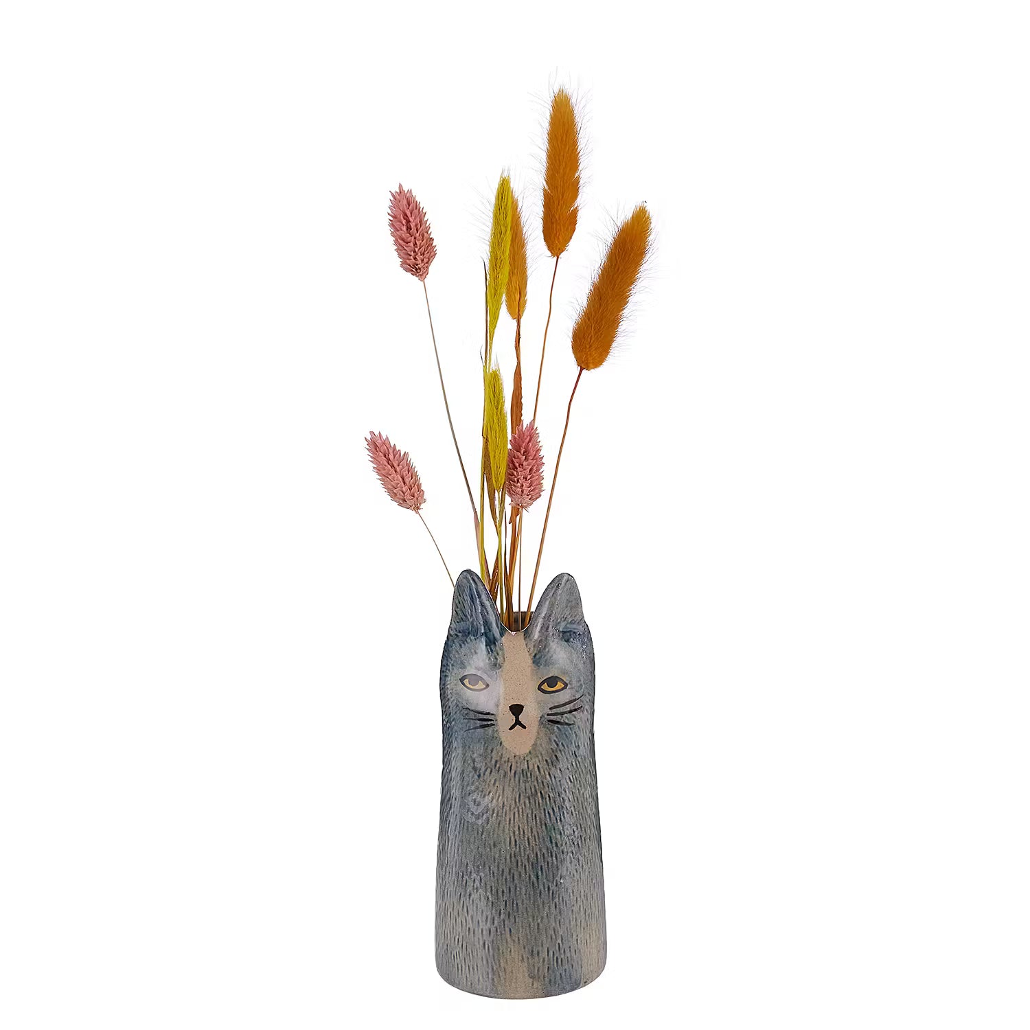 MIMI Mini-Vase Katze - Steingut - Grau