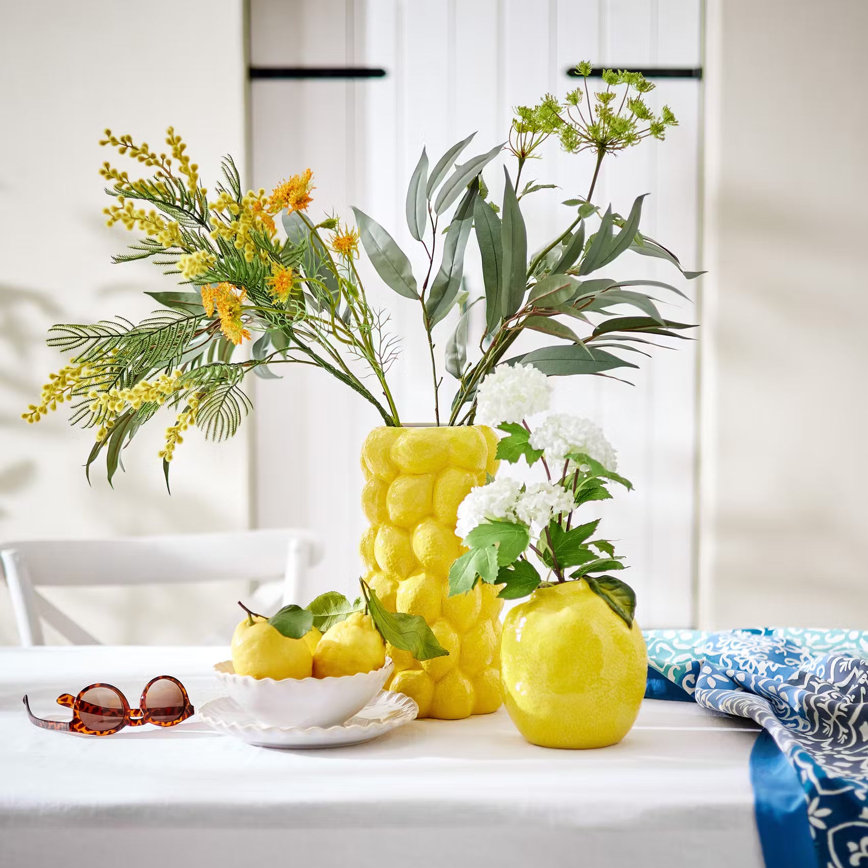 LEMON Vase - Steingut - Gelb