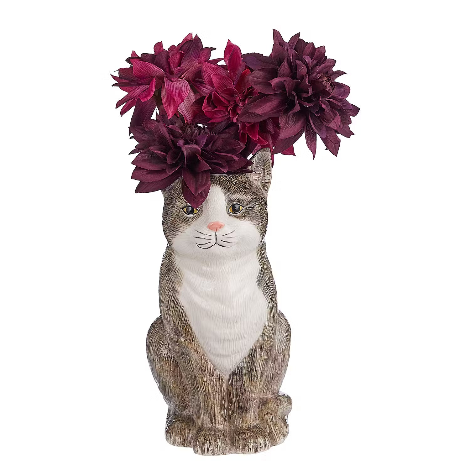 MINKA Vase Katze - Steingut - Grau