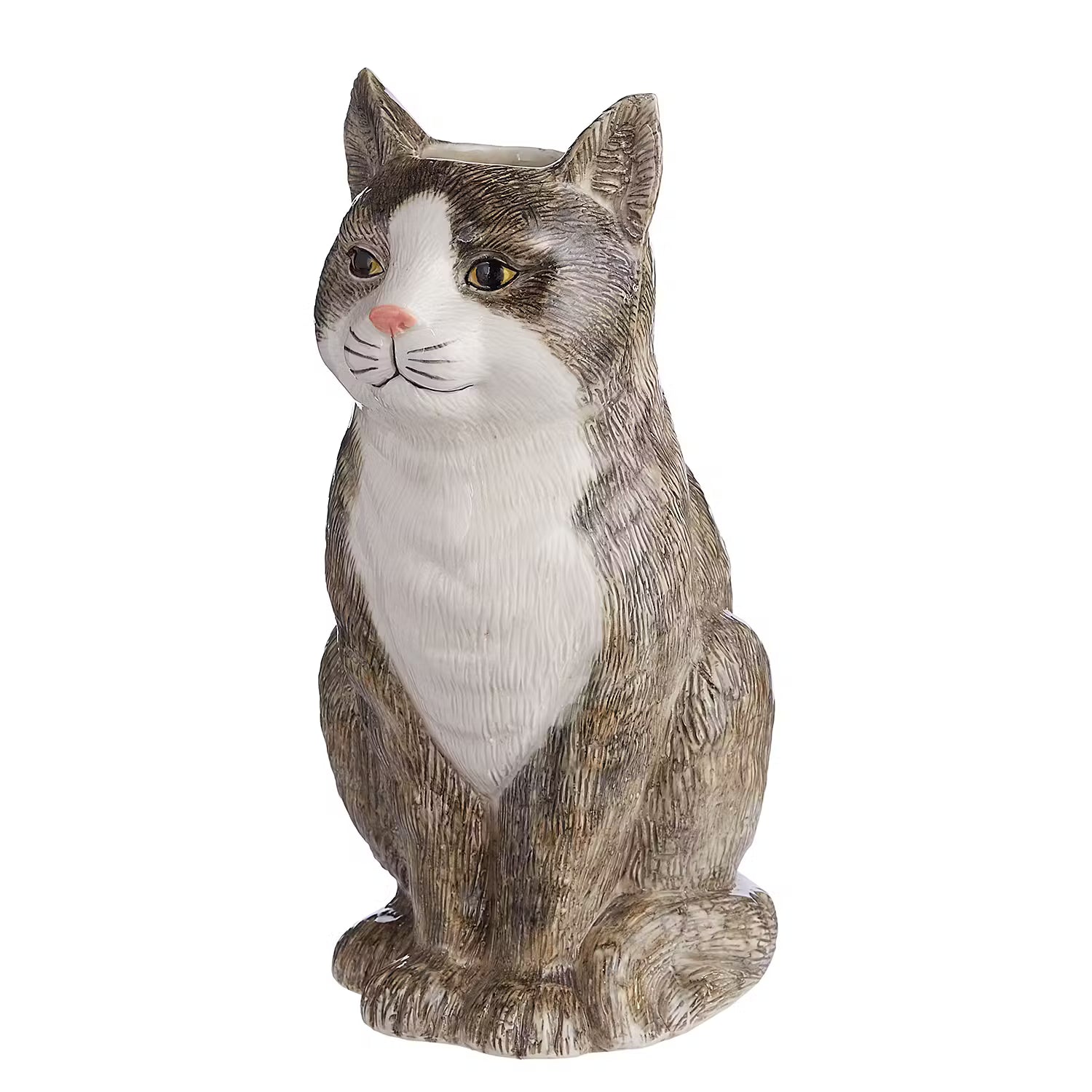 MINKA Vase Katze - Steingut - Grau