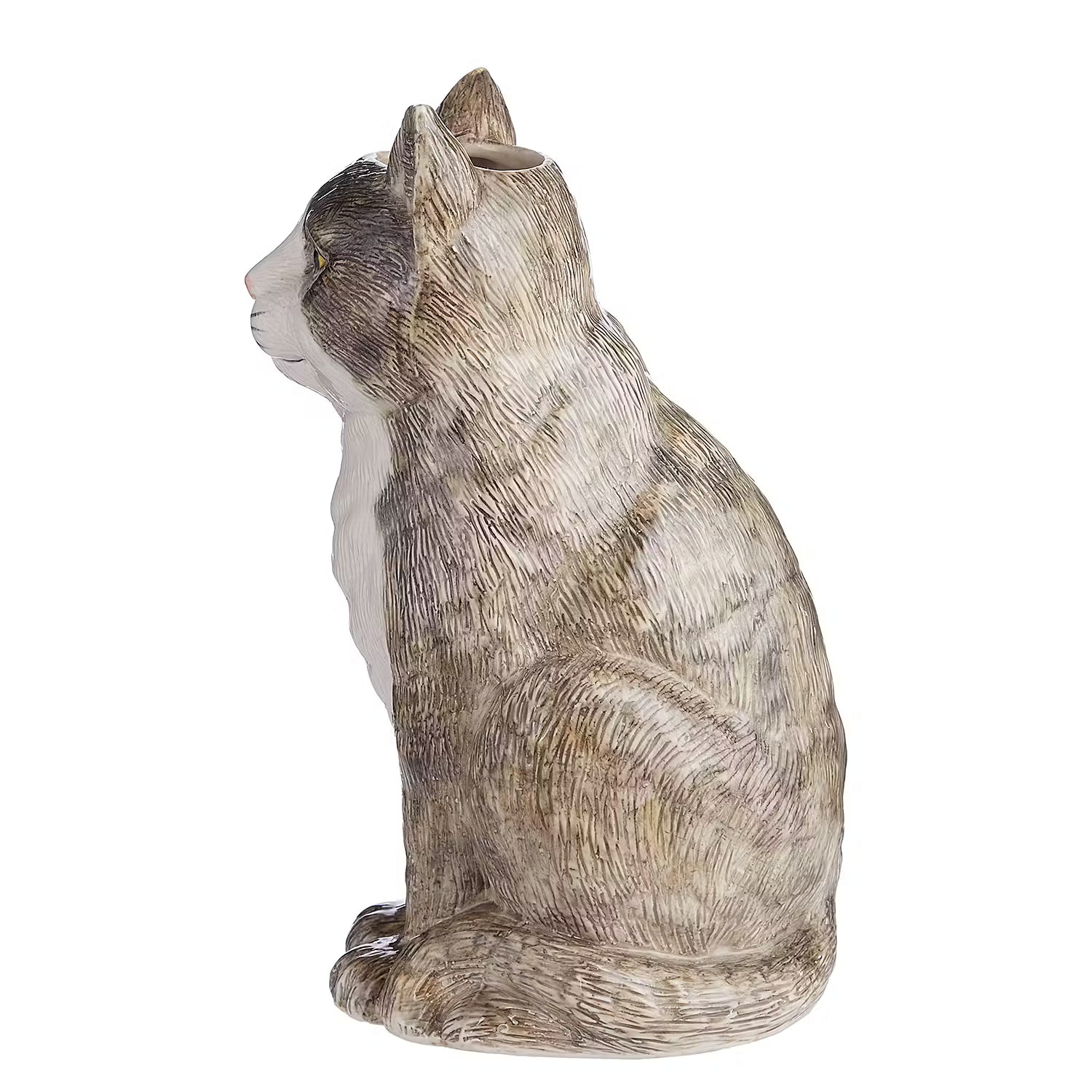 MINKA Vase Katze - Steingut - Grau