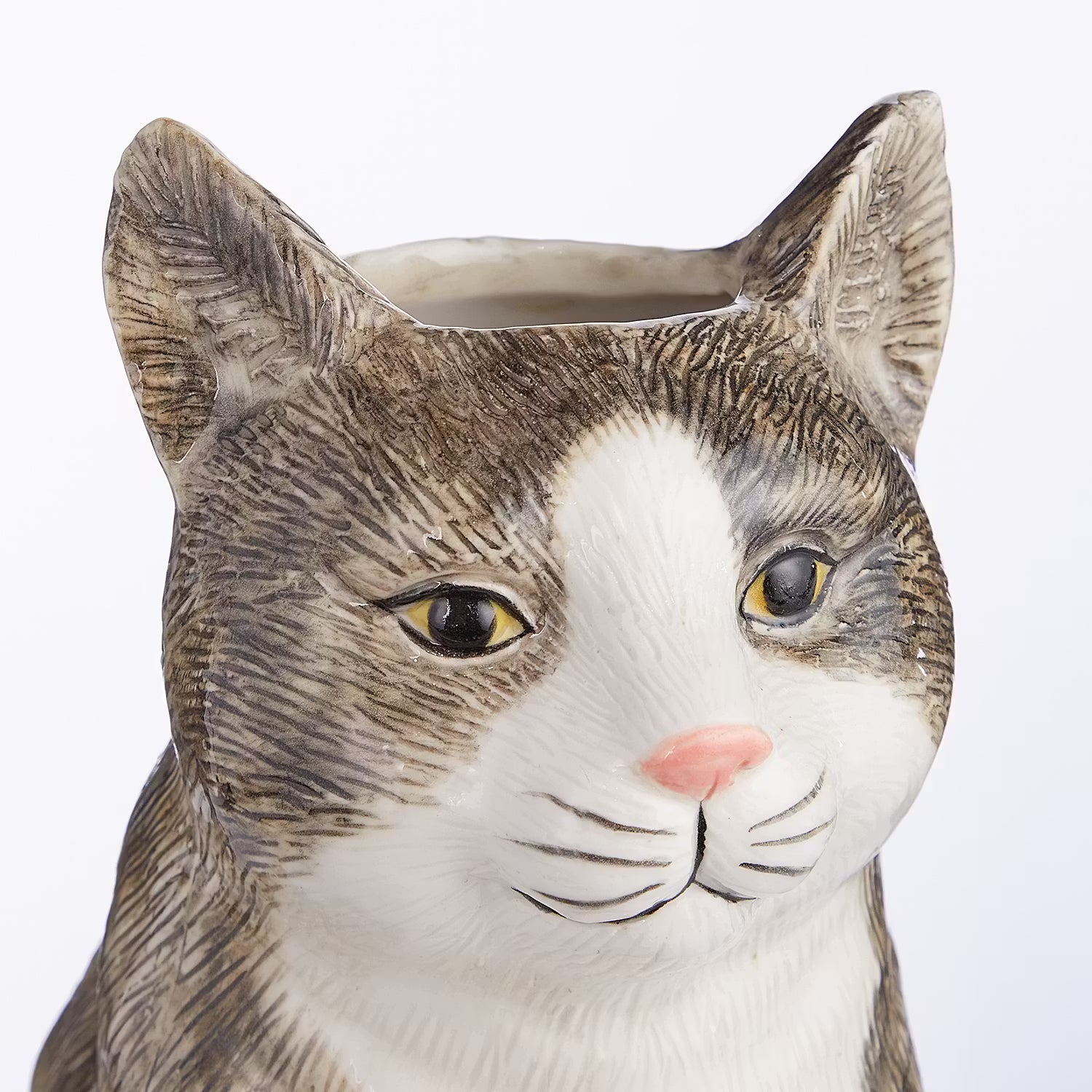 MINKA Vase Katze - Steingut - Grau