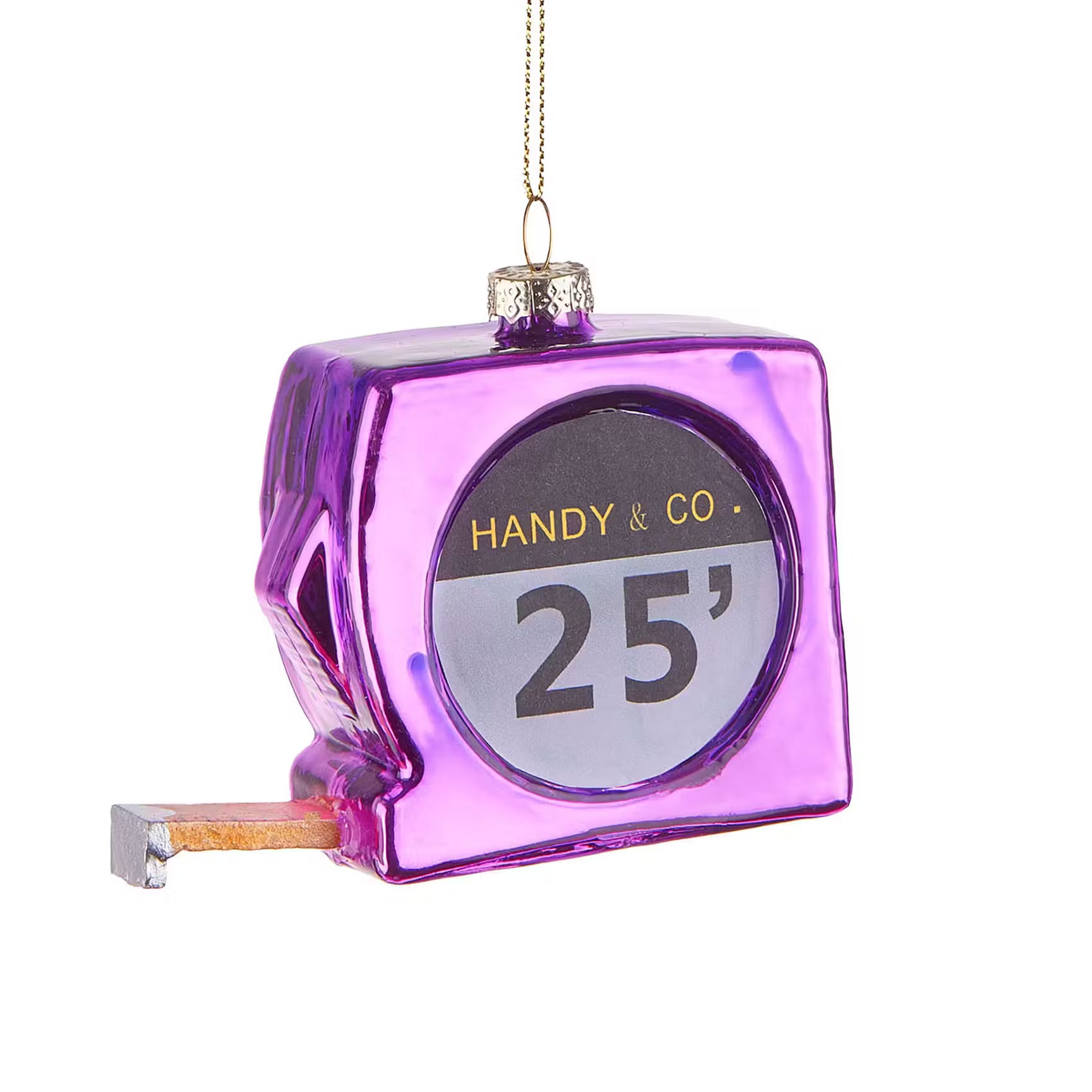 HANG ON Baumanhänger Maßband - Glas/Polyresin - Lila