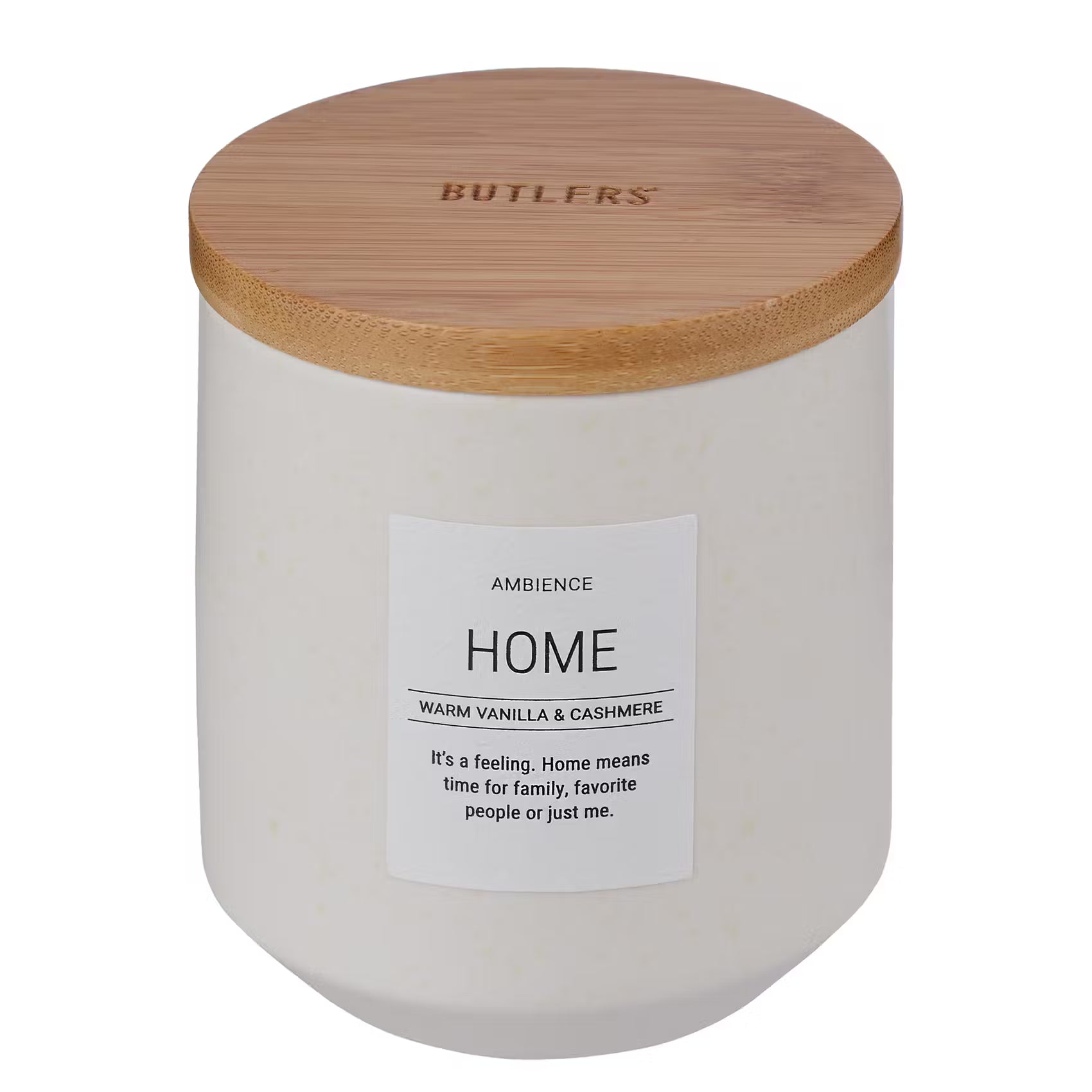 AMBIENCE Duftkerze Home - Steinzeug / Bambus / Sheabutter / Paraffin / Duftöl -  Weiß