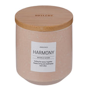 AMBIENCE Duftkerze Harmony - Steinzeug / Bambus / Sheabutter / Paraffin / Duftöl - Pastellrosa