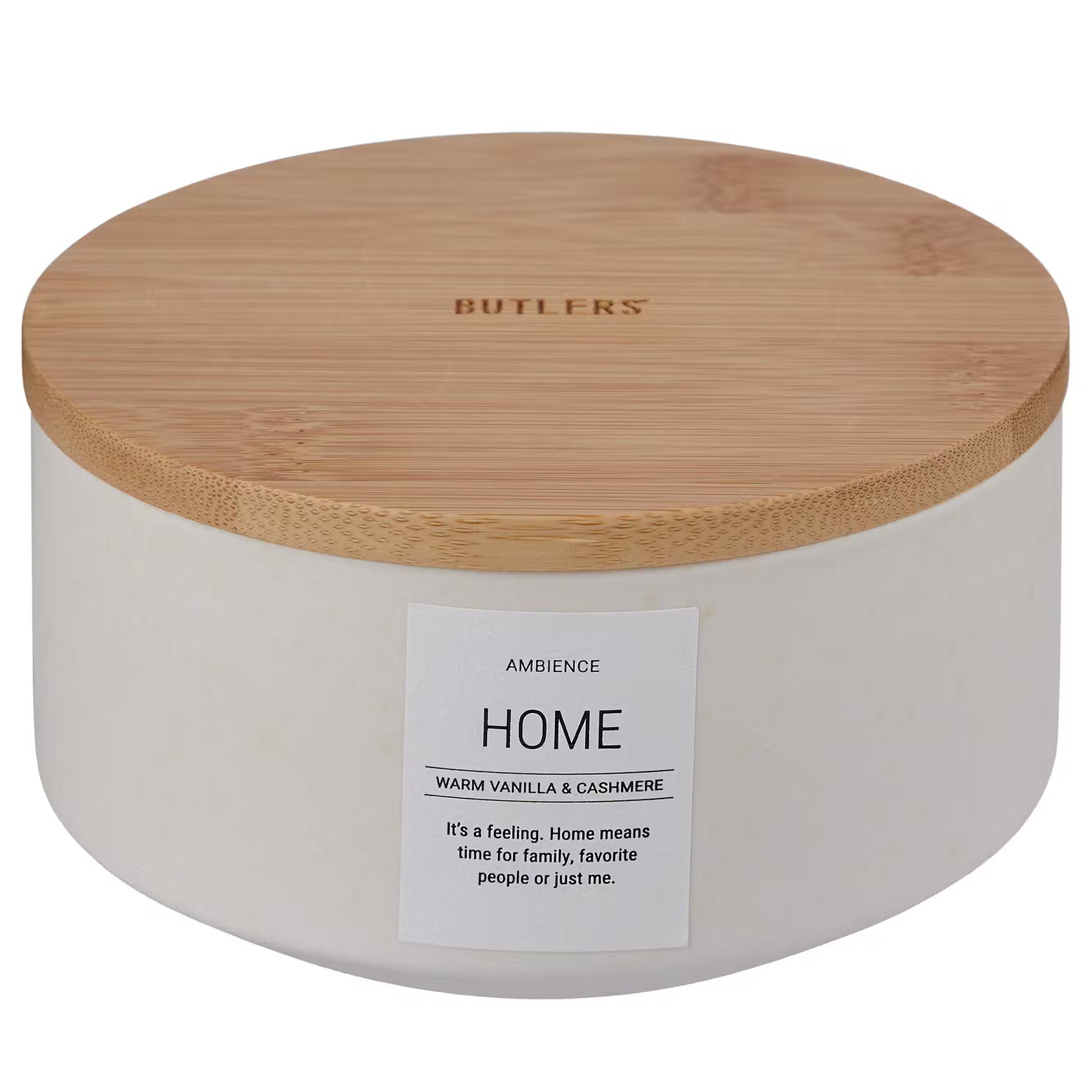 AMBIENCE Duftkerze Home - Steinzeug / Bambus / Sheabutter / Paraffin / Duftöl -  Weiß
