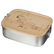PEANUTS Lunchbox Lagerfeuer - Edelstahl / Bambus - Silber