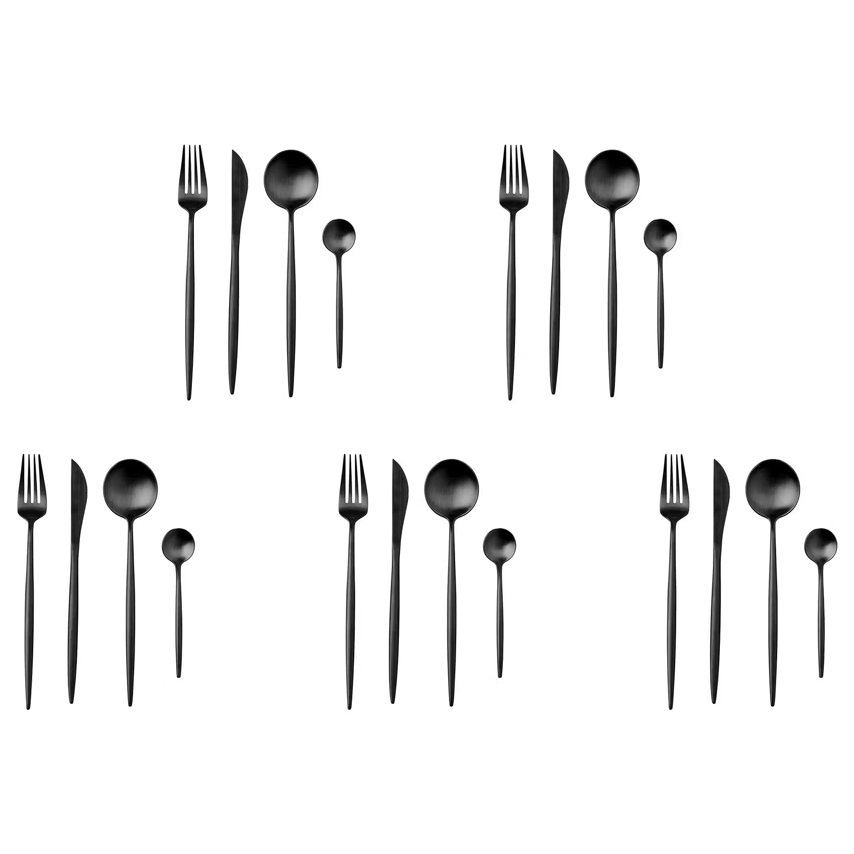 STILETTO Besteck-Set 20-tlg. - Edelstahl - Schwarz