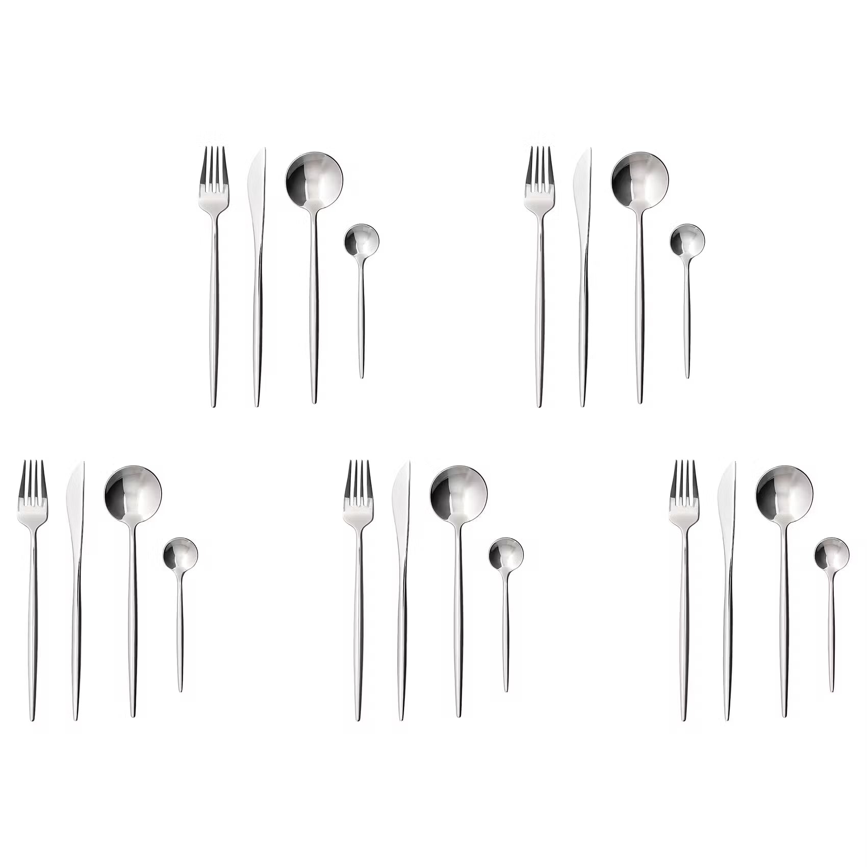 STILETTO Besteck-Set 20-tlg. - Edelstahl - Silber