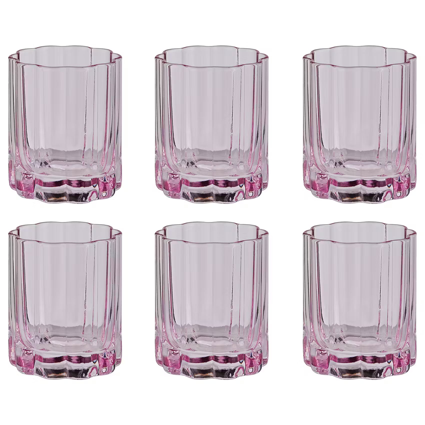 FIORI Trinkglas 6er-Set - Glas - Rosa
