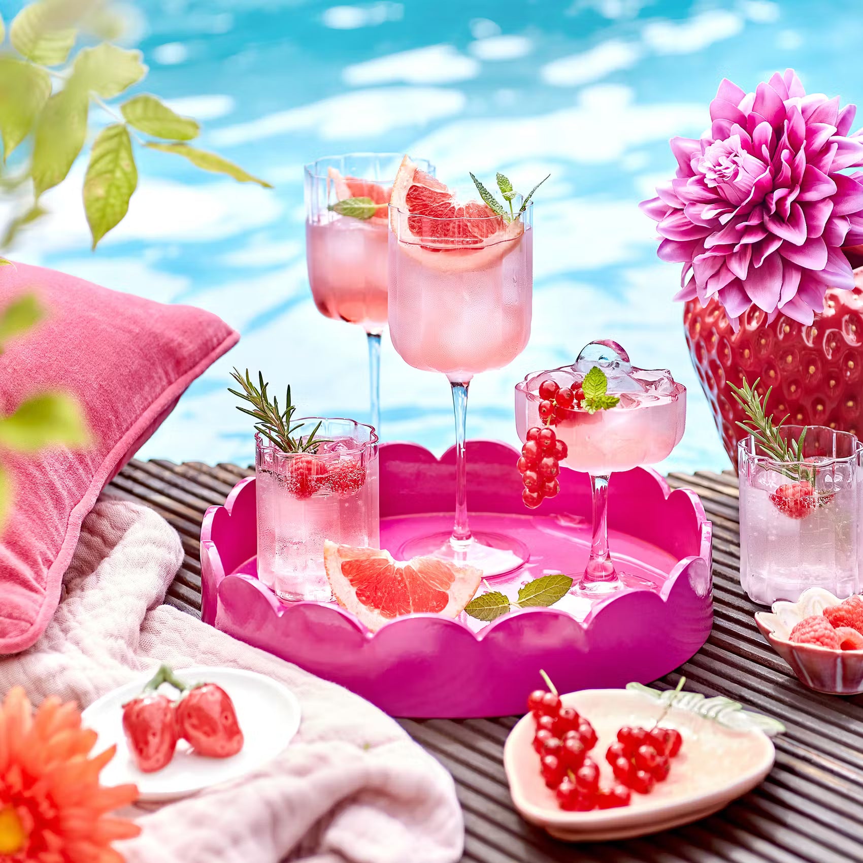 FIORI Trinkglas 6er-Set - Glas - Rosa