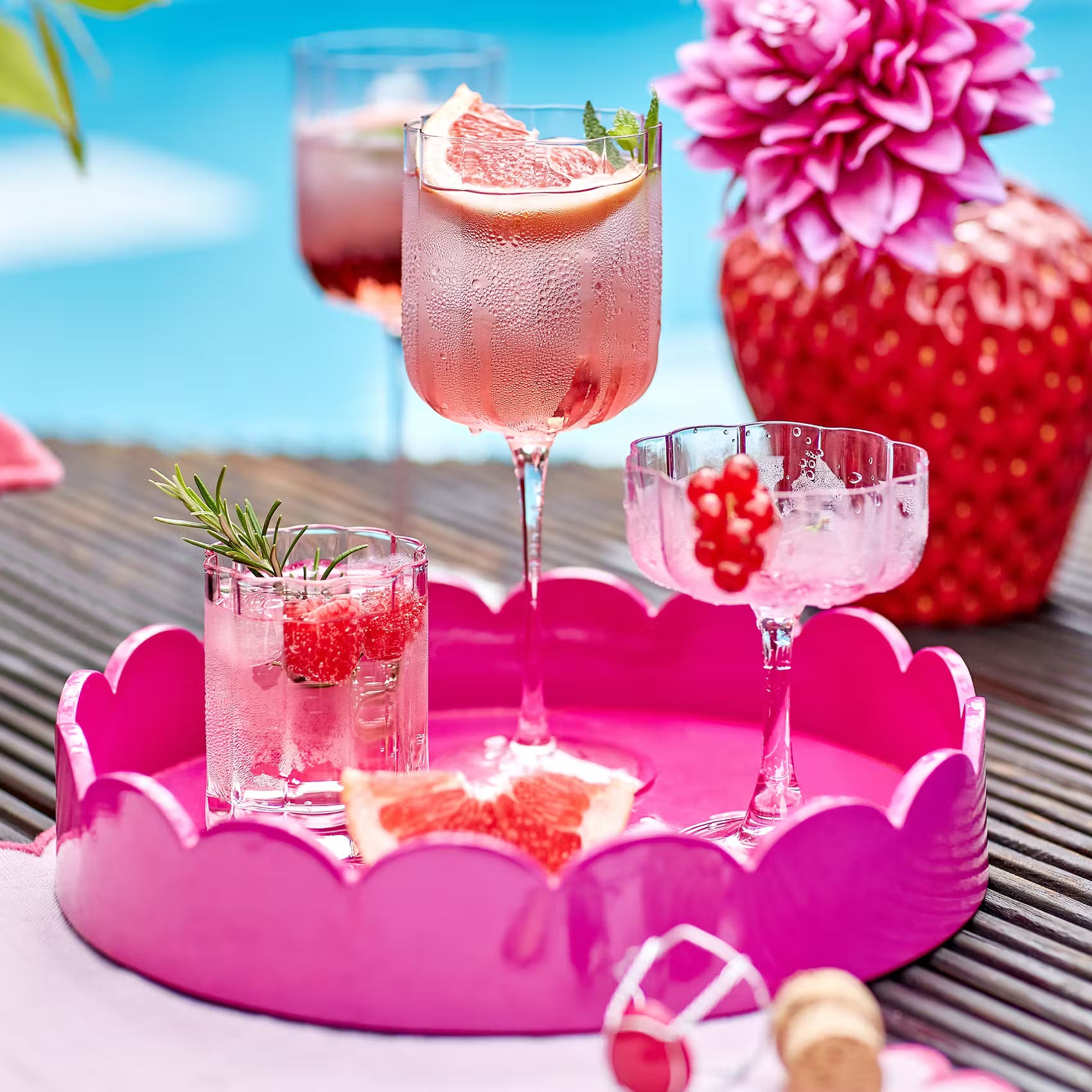 FIORI Trinkglas 6er-Set - Glas - Rosa