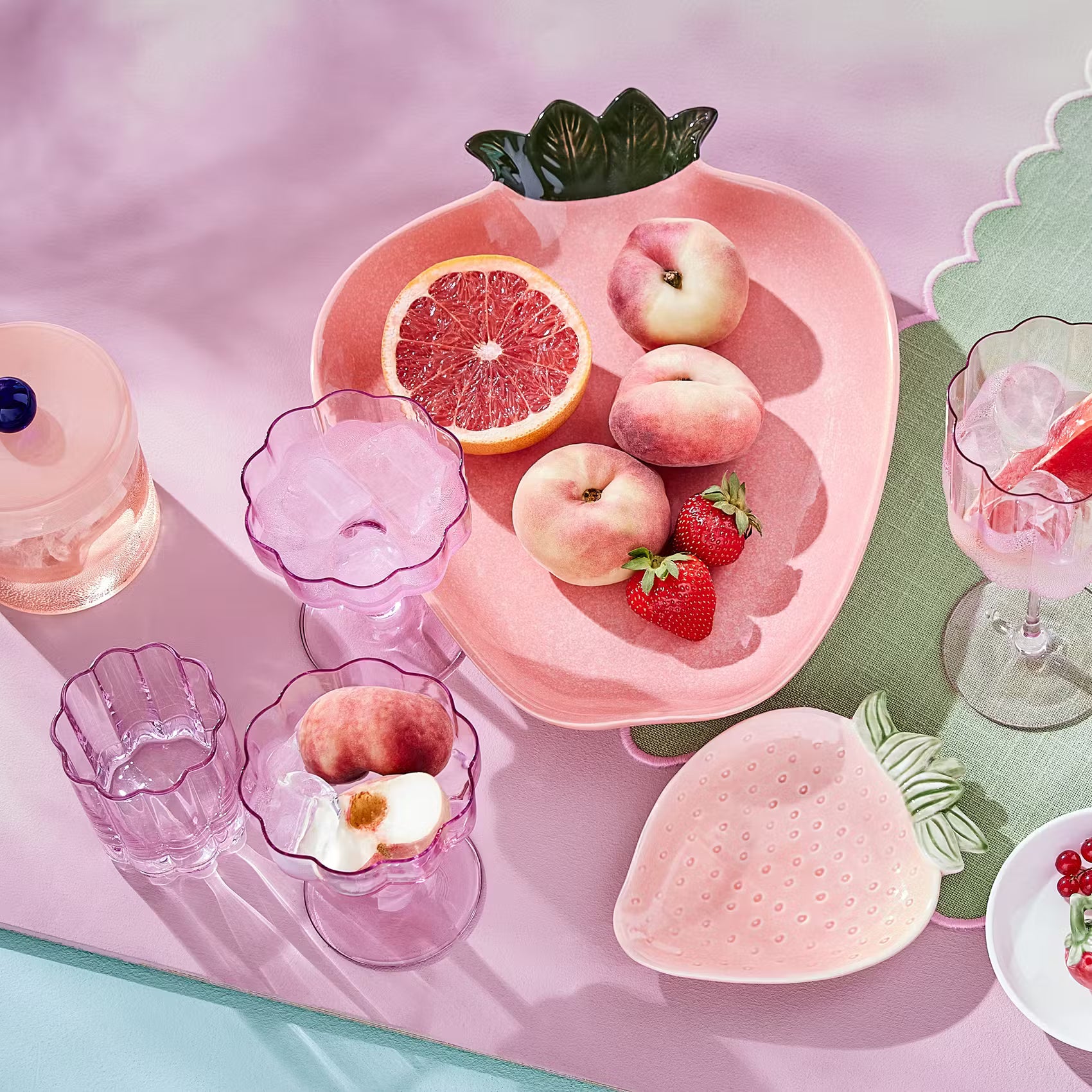 FIORI Trinkglas 6er-Set - Glas - Rosa