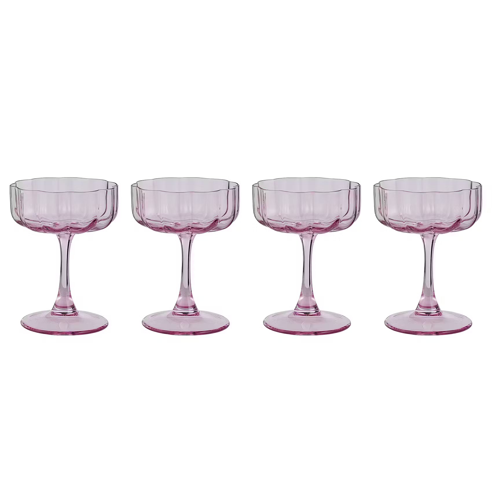 FIORI Champagnerschale 4er-Set - Glas - Rosa