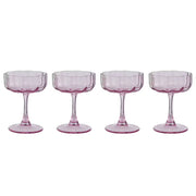 FIORI Champagnerschale 4er-Set - Glas - Rosa